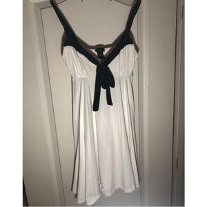 White dress with black straps